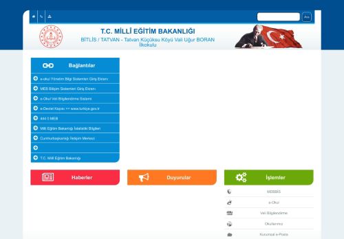 Tatvan Küçüksu Köyü Vali Uğur BORAN İlkokulu