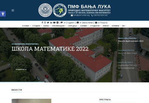 University of Banja Luka Faculty of Natural Sciences and Mathematics