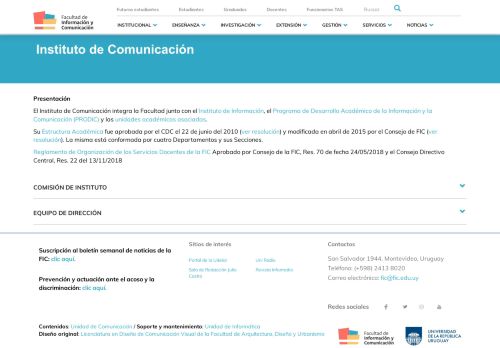 Universidad de la República Licenciatura en Ciencias de la Comunicación