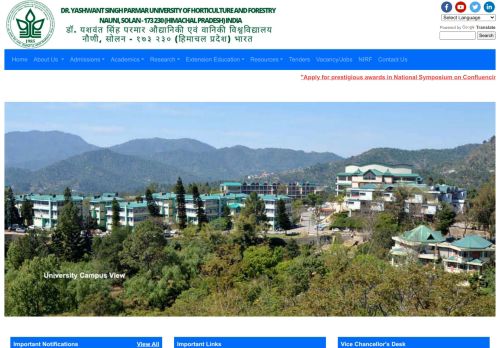 Dr Y S Parmar University of Horticulture and Forestry