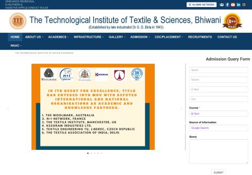 Technological Institute of Textile & Sciences Bhiwani