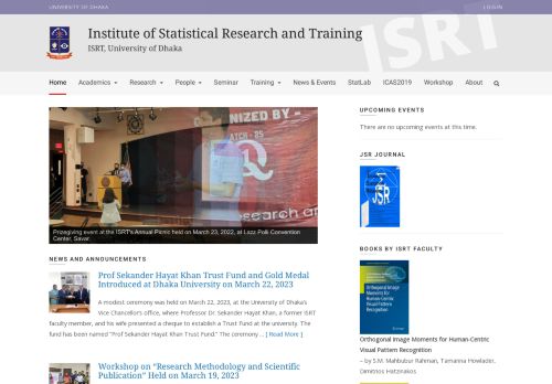 Institute of Statistical Research and Training University of Dhaka