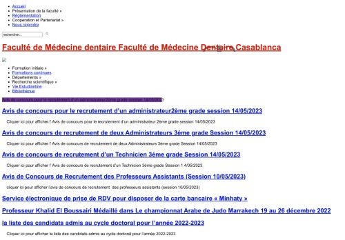 Université Hassan II Ain Chock Faculté de Medécine Dentaire