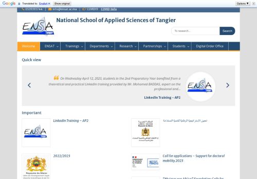 Université Abdelmalek Essaadi École Nationale des Sciences Appliquées Tanger