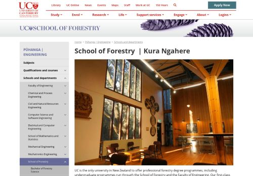 University of Canterbury New Zealand School of Forestry